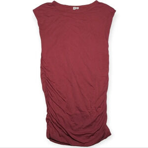 GAP Maternity Dark Dusty  Rose Dress Rouched Sides Woman's Large